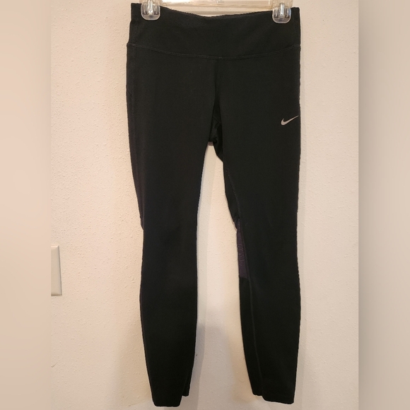Nike Black Leggings Women's size Small Mesh Detail - Picture 1 of 8